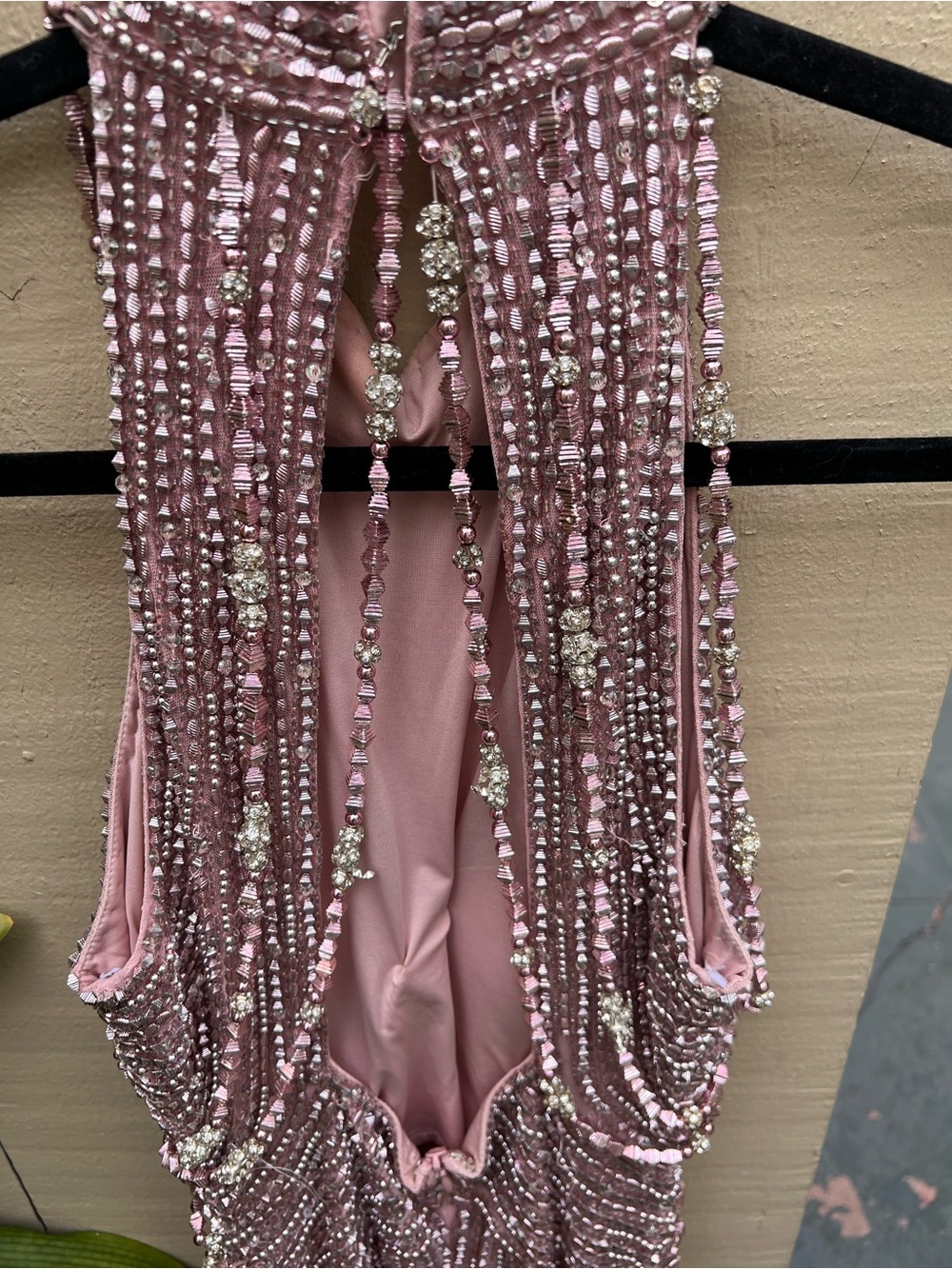Sherri Hill Rose Gold Beaded Mini Dress prom 
Halter Cocktail Size 4 - Picture 7 of 17